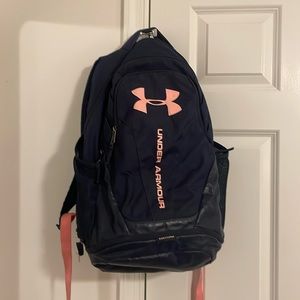 Under Armour Hustle Back Pack 5.0 Navy and pink